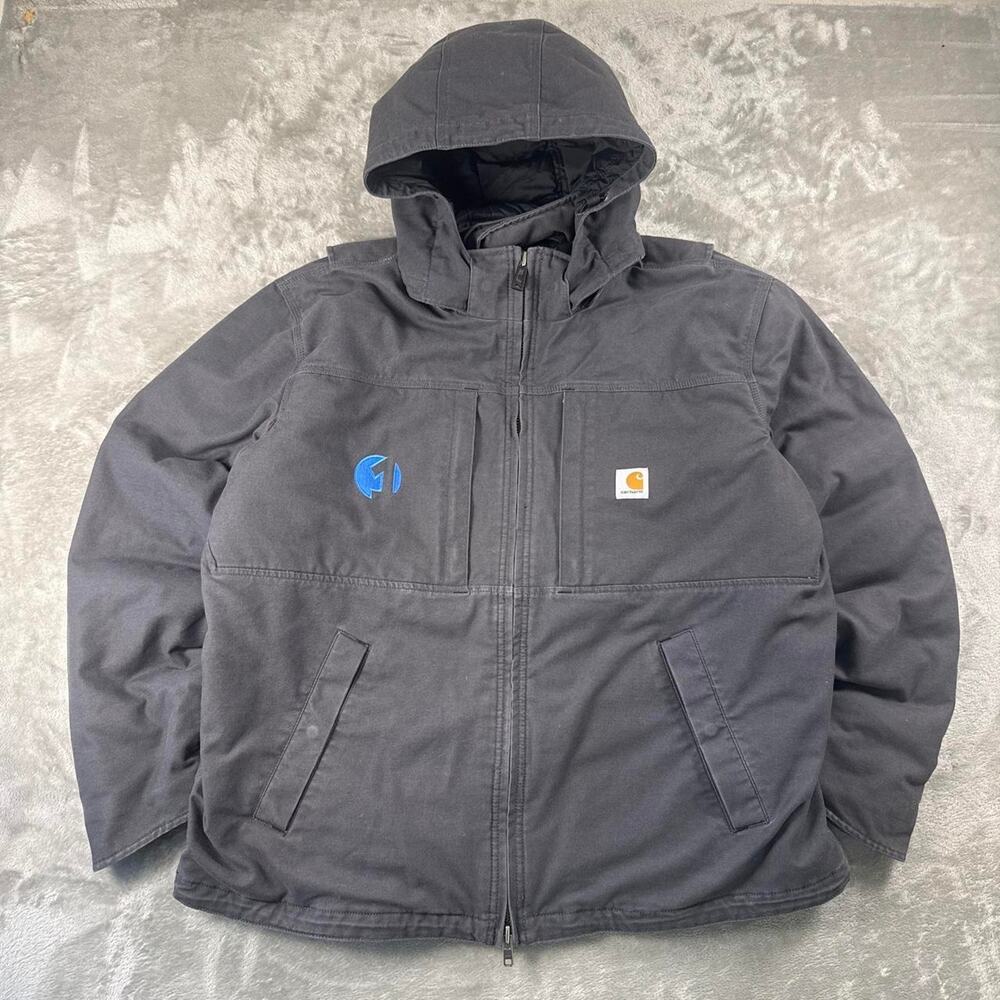 Carhartt Full Swing Quick Duck Cryder Jacket Mens XL Gray Hooded 102207